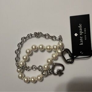 Guess Silver and Cream Pearl Bracelet